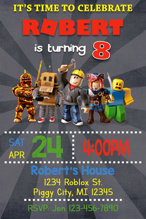 Roblox cumpleaños invitación archivo digital imprimible | Etsy México