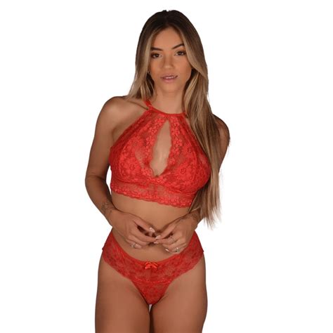 Unidades Conjunto Lingerie Sexy Calcinha E Suti Sem Bojo Paix O