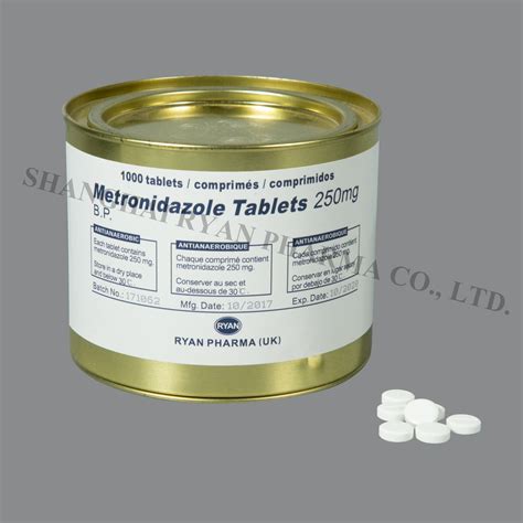 Metronidazole Tablets 200mg 250mg 500mg 1000tabletstin