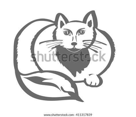 Big Pussy Cat Vector Silhouette Stock Vector Royalty Free Shutterstock