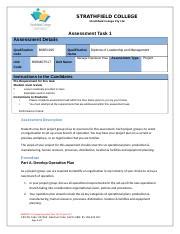 BSBMGT517 Assessment Task 1 V3 2 Docx STRATHFIELD COLLEGE Strathfield