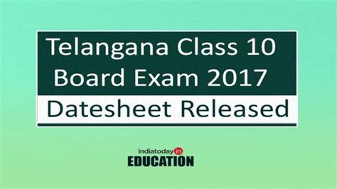 Telangana Class 10 Board Exam 2017 Datesheet Released At Bse Telangana