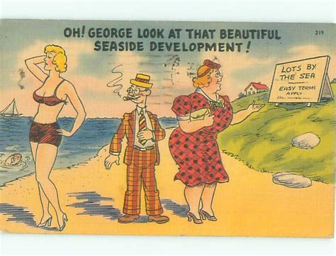 Linen Risque MAN With FAT Wife Looks At Sexy Bikini Girl Ab Topics Risque Women