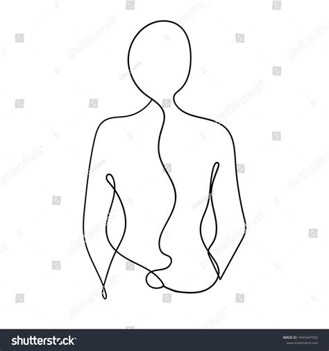 Naked Woman Standing Back One Line Stock Vector Royalty Free 1943447032 Shutterstock