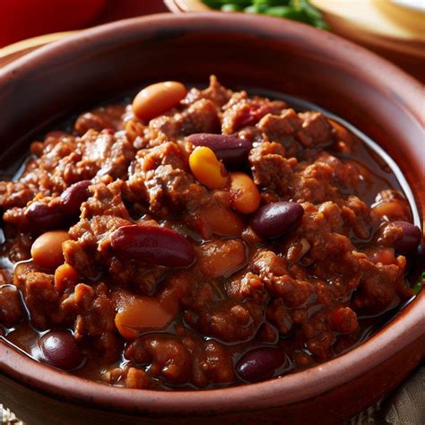 oil  beef  bean chili