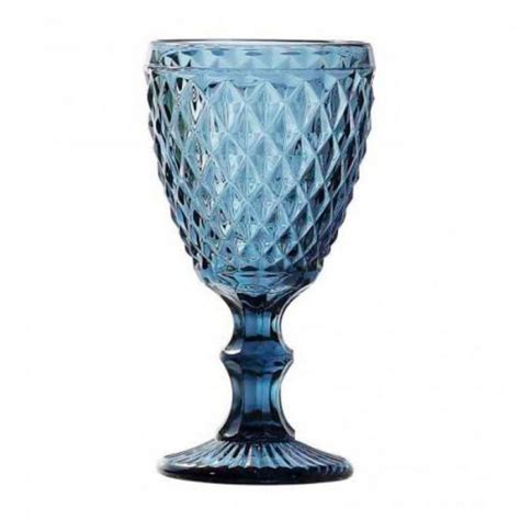 Set Copas Vidrio De Color Azul Cc Mi Deco Home