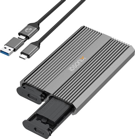 IDsonix Dual Bay M 2 NVME SATA PCIe SSD Enclosure Adapter Up To