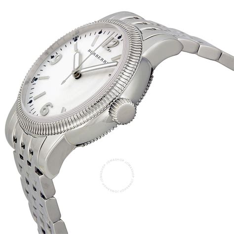 Burberry The Utilitarian White Dial Stainless Steel Ladies Watch BU7838 ...