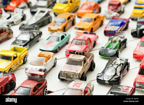 Vintage Used Hot Wheels Collection On Table Usa Stock Photo Alamy