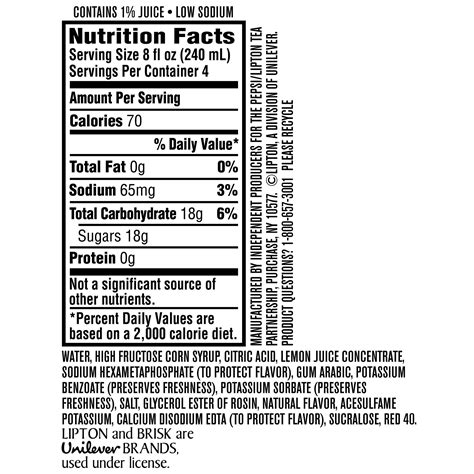 Tropicana Pink Lemonade Nutrition Facts Besto Blog