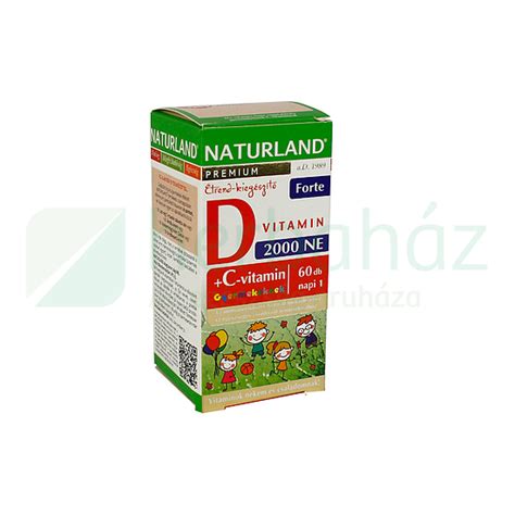 Naturland Pr Mium D Vitamin Forte R G Tabletta C Vitaminnal