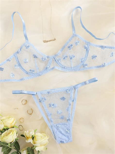 Daisy Underwire Sheer Mesh Lingerie Set Artofit