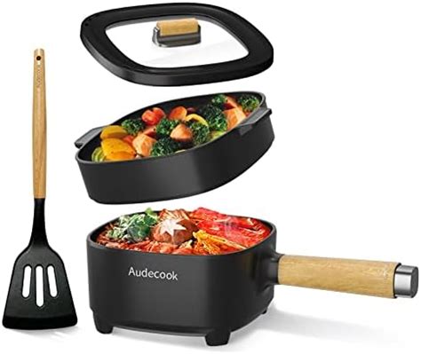 Audecook Hot Pot Electric L Cermic Glaze Non Stick Frying Pan Inch