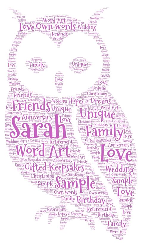 Personalised Word Art Print Word Cloud Owl T Owl Etsy