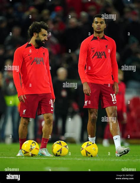 Liverpool S Mohamed Salah Left And Cody Gakpo Prior To The Emirates