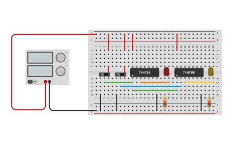 Circuit Design Half Adder Using Basic Gates Tinkercad