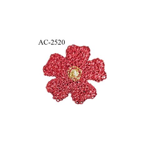 D Cor Lingerie Et Autres Mm Haut De Gamme Fleur Brod E Rouge Avec Centre Dor Longueur Mm