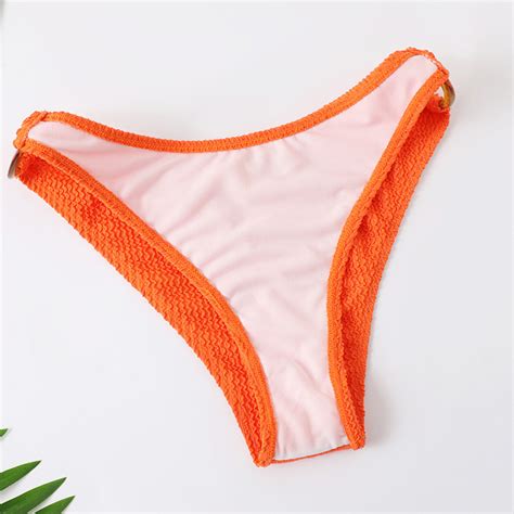 New Two Piece Solid Color Swimsuit High Cut Bikini Set Pleated Fabric Swimwear Alibaba