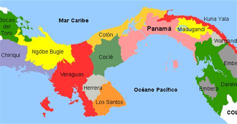 División Politica de Panamá: Las nueve Provincias