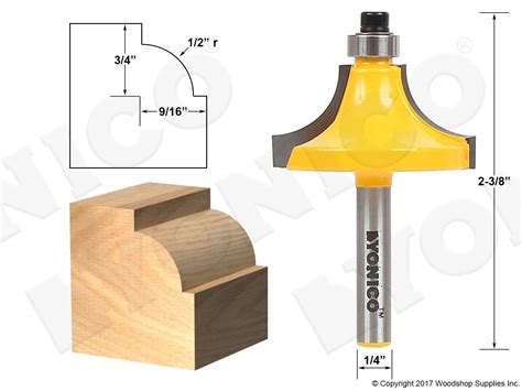 Snapklik YONICO Router Bits Edge Forming Roundover Bead 1 2 Inch