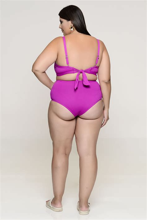 Biquíni Plus Size Top Bojo e Calcinha Hot Pants Vk Moda Plus Size