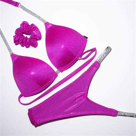 Pink Shine Posing Suit With Connectors Miss Bikini Fitness