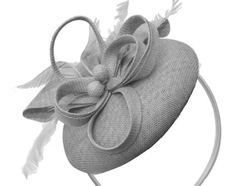 Light Grey Silver Grey Wedding Fascinator Bridal Fascinator Derby