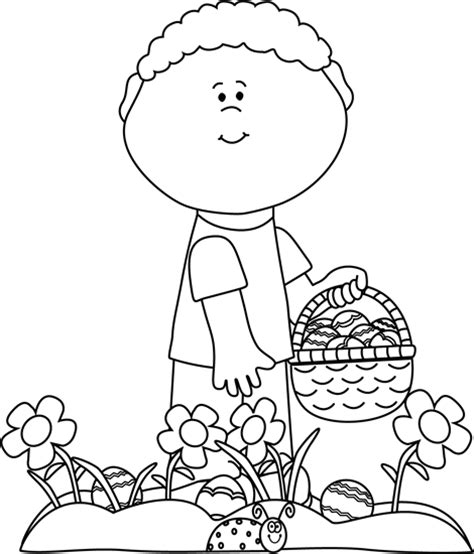 Easter Egg Hunt Clip Art Black And White