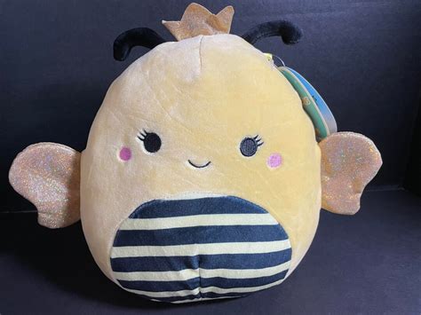 Squishmallow 8 Sunny Bumblebee W Custom Hand Made Beaded I Love Squish Clip On Charm Collectible