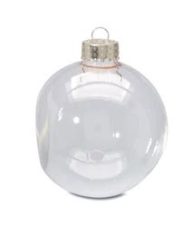 Clear Glass Flat Sided Ball Ornaments - Christmas Ornaments - Christmas ...