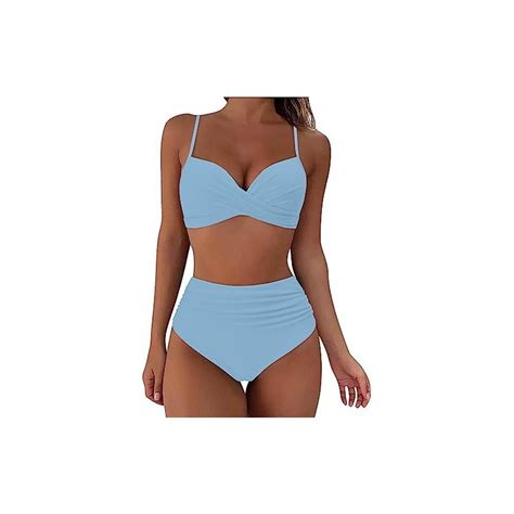 Viunychn Costume Donna Due Pezzi Estate Curvy Costumi Da Bagno Donna Vita Alta Bikini Triangolo