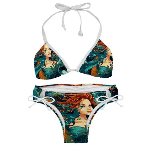 Mermaid Detachable Sponge Adjustable Strap Bikini Set Two Pack For Versatile Swim Suit Looks