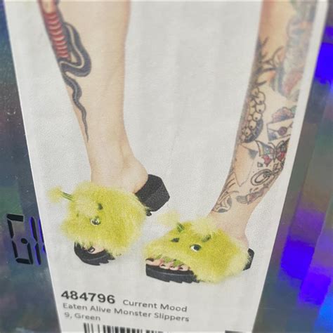 Dolls Kill Women S Black And Green Slides Depop