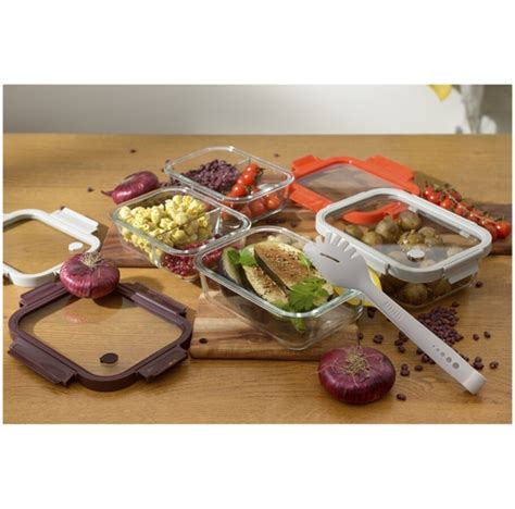 Контейнер для запекания и хранения стеклянный с крышкой и разделителями ...