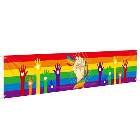 Pride Banner Rainbow Flag 120 X 20 Lgbt Decorations Yard Sign Party