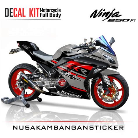 Decal Stiker Kawasaki Ninja 250 Fi ZXR ABU ABU Sticker Full Body