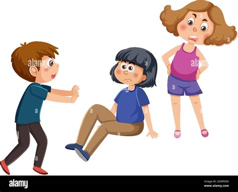 A Girl Get Bullied By Her Friends Illustration Stock Vector Image And Art