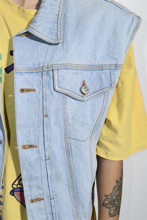 80s Vintage Denim Vest Blue Unisex Hot Milk 80s Vintage Clothing Shop