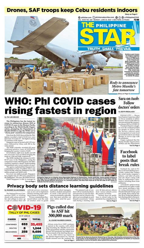 Get Digital Access To The Philippine Star June 29 2020 Issue