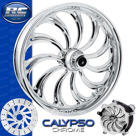 RC Components Calypso Chrome Custom Softail Dyna Sportster Motorcycle Wheel | RotationWheels.com