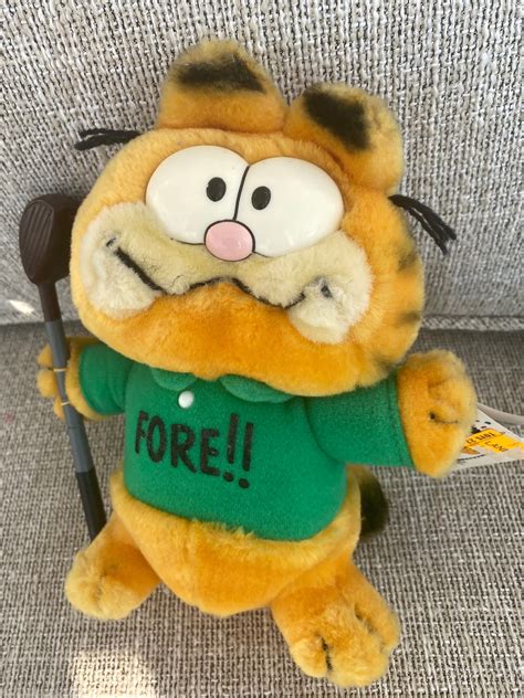 Vintage 1978 Garfield Plush Doll Golfing Garfield Garfield - Etsy