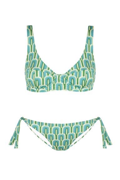 Bikini Balconette Calypso Verde Vintage Robin Collection Robin Collection