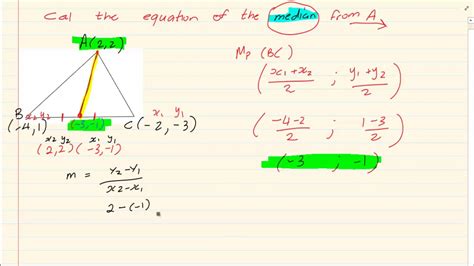 Grade Analytical Geometry Using Median To Calculate The Equation