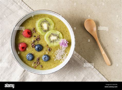 Kiwi Smoothie Bowl Stock Photo Alamy