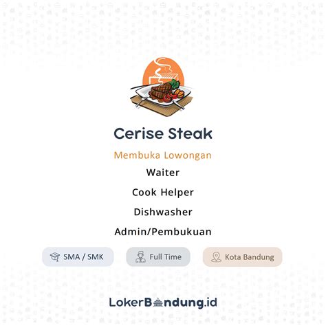 Lowongan Kerja Waiter Cook Helper Dishwasher Admin Pembukuan Di