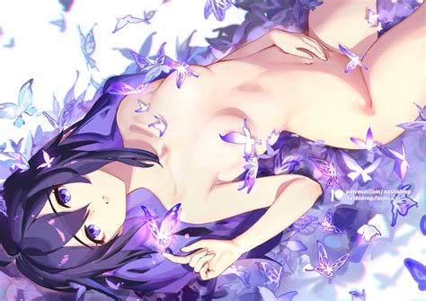 Breasts Butterfly Honkai Series Honkai Star Rail Long Hair Nashidrop Nude Purple Eyes Purple