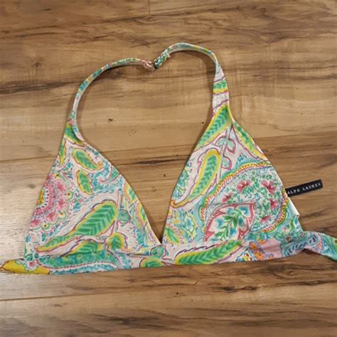 Ralph Lauren Paisley Halter Bikini Top Gem