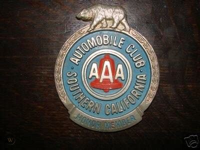 Automobile Club Of So California Metal Emblem Aaa Sign