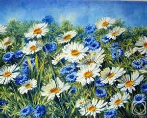 White Daisy Garden Watercolor Painting Reproduction By Wanda Etsy Artofit