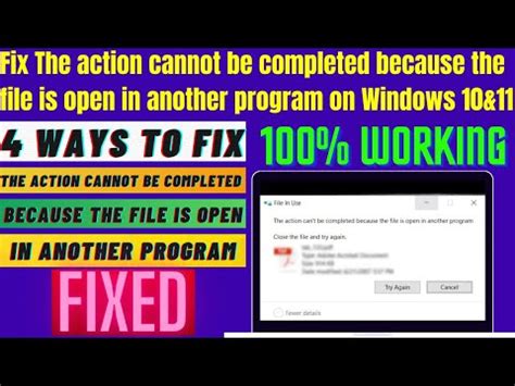 How To Fix Cant Delete File Because It Is Open In Another Program In